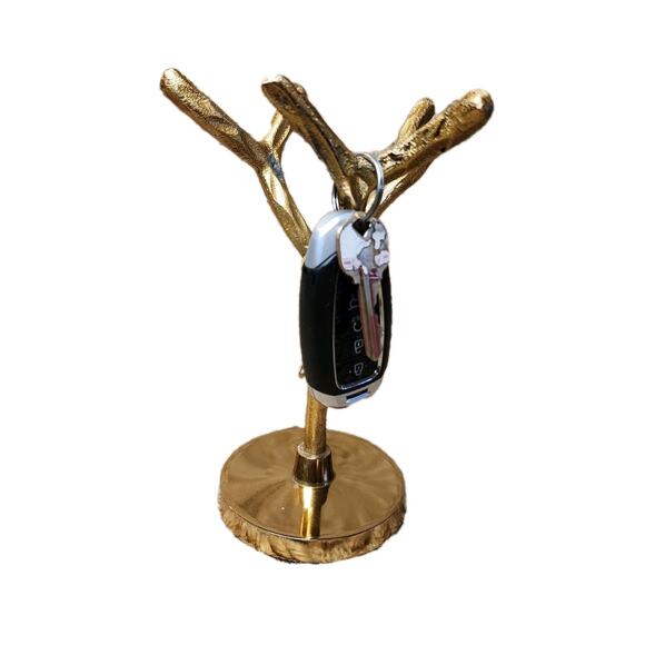 Vintage Gold Tree Branch Jewelry Display Key Holders Home Decor Shabby Chic Boho - Picture 3 of 12